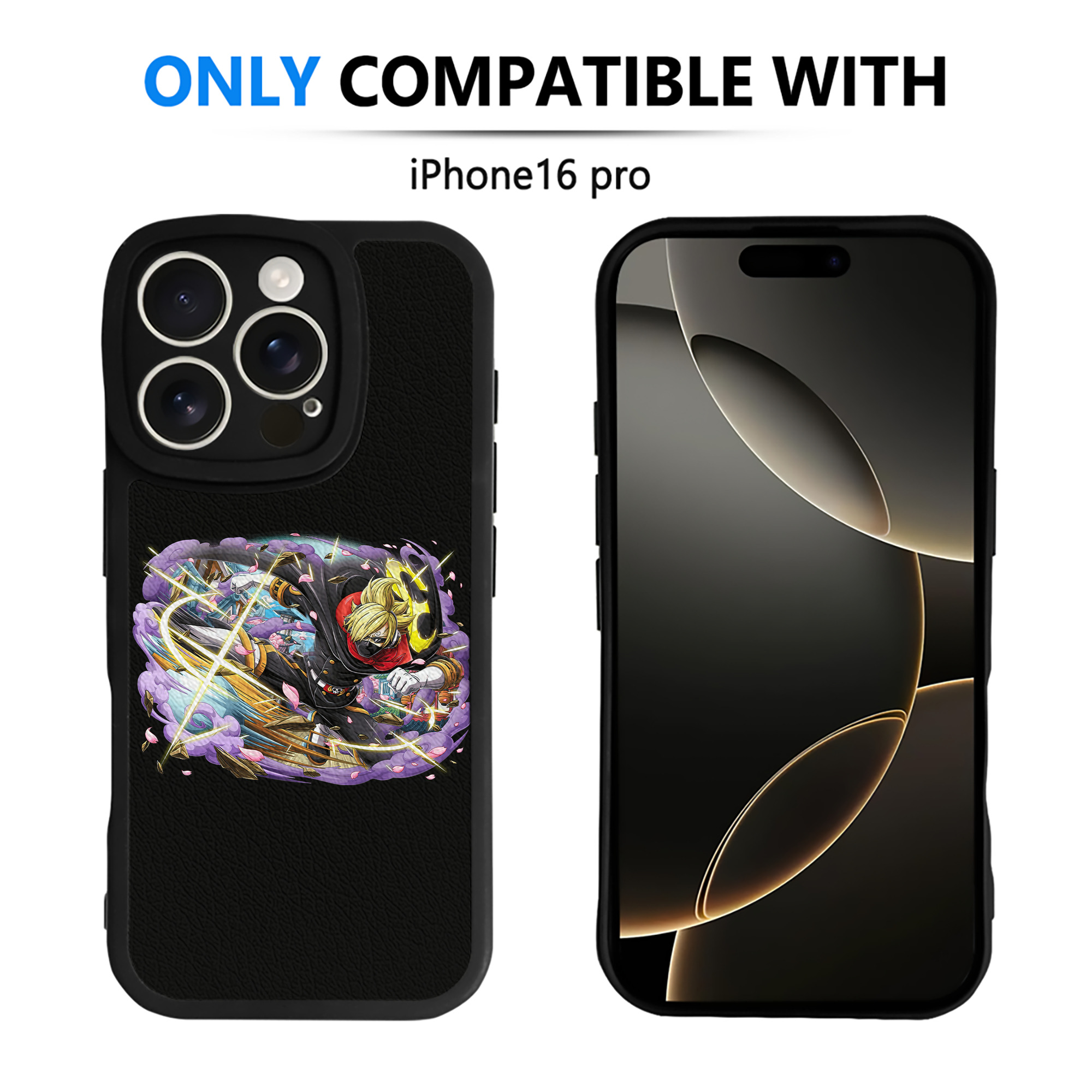 （画像用） ワンピース サンジ ONE PIECE Sanji 【iPhone 16シリーズ対応】シリコンスマホケース（レザー調） 材質：シリコン